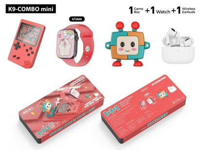 Combo K9 Mini smartwatch + Audifonos + Consola de Juegos +protector de Audífonos
