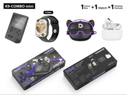 Combo K9 Mini smartwatch + Audifonos + Consola de Juegos +protector de Audífonos