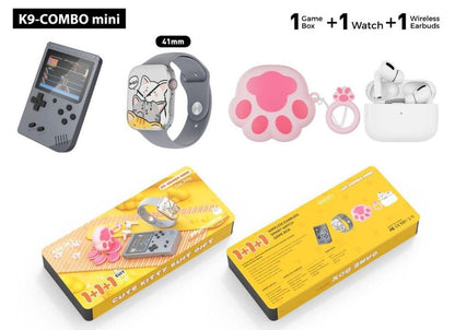 Combo K9 Mini smartwatch + Audifonos + Consola de Juegos +protector de Audífonos