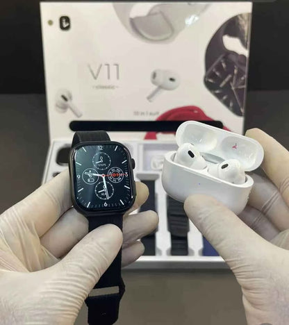 Combo V11 Airpods Pro + Reloj con 7 Correas