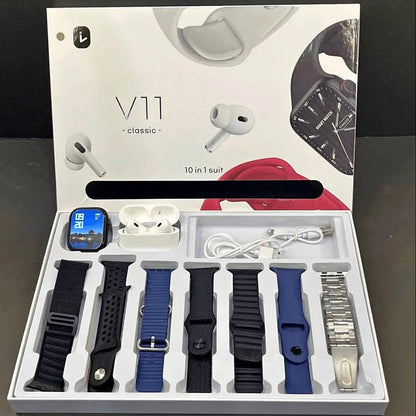 Combo V11 Airpods Pro + Reloj con 7 Correas