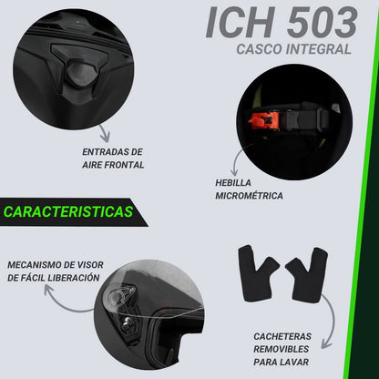 Casco Integral ICH 503 CON CERTIFICACIÓN DOT