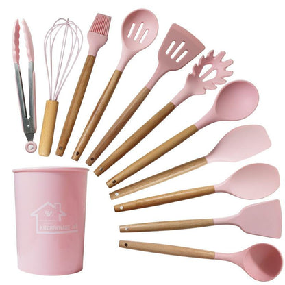 😍SET DE UTENSILIOS DE COCINA 12 PIEZAS EN SILICONA🍴