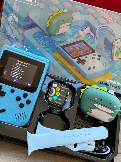 Combo K9 Mini smartwatch + Audifonos + Consola de Juegos +protector de Audífonos