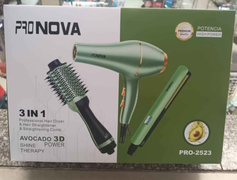 COMBO 3 EN 1 AGUACATE CEPILLO SECADOR + PLANCHA + SECADOR PARA CABELLO 🥑