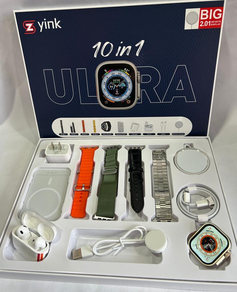 Combo 10 en1 Reloj Watch 8 Ultra + Audifonos PRO2 + Power Bank