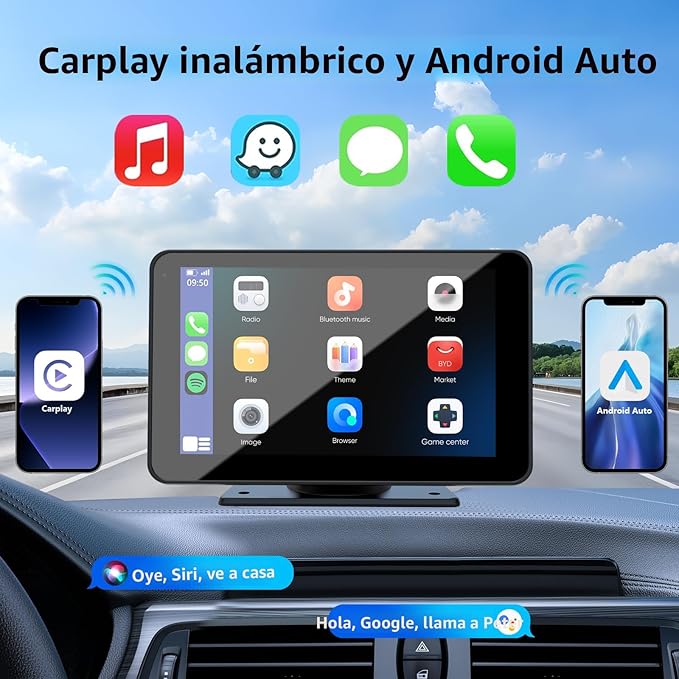 CARPLAY - PANTALLA TÁCTIL PORTÁTIL HD DE 7 PULGADAS