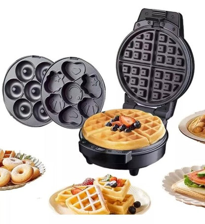 Wafflera 3 En 1 Donas, Waffles Y Cupcakes