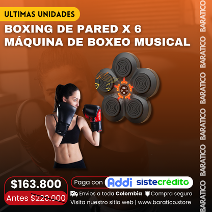 🥊BOXING DE PARED X 6 MÁQUINA DE BOXEO MUSICAL🔈