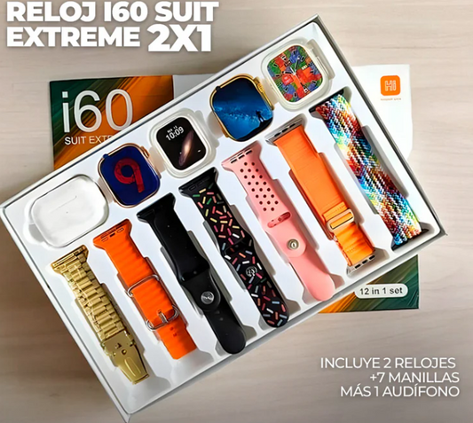 Mega Combo Reloj Inteligente i60 12 EN 1- 2 smartwatch