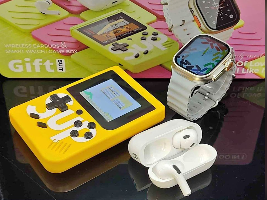 COMBO K5 SMARTWATCH, AUDÍFONOS INALAMBRICOS Y GAME BOY SUP