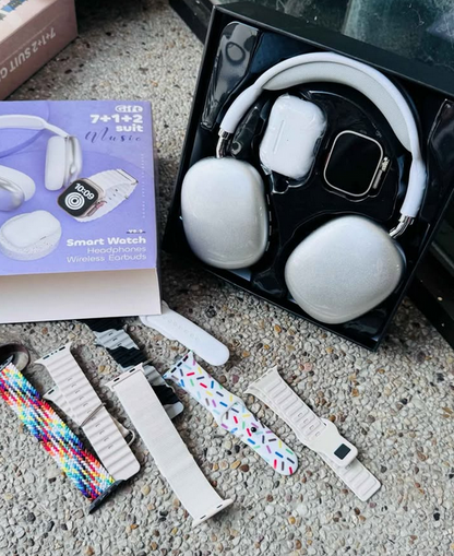🔥COMBO K12 RELOJ + AUDIFONOS + DIADEMA BLUETOOTH +7 CORREAS 😱