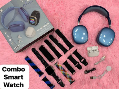 🔥COMBO K12 RELOJ + AUDIFONOS + DIADEMA BLUETOOTH +7 CORREAS 😱