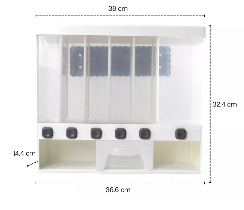 DISPENSADOR DE GRANOS Y CEREALES - 6 DIVISIONES🍞