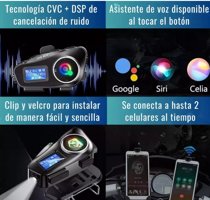 Intercomunicador Para Casco Fm Bluetooth Q-58