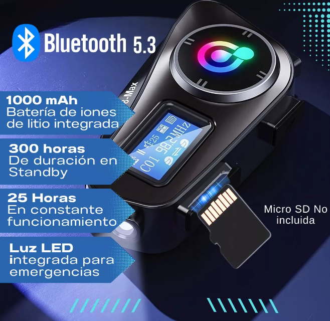 Intercomunicador Para Casco Fm Bluetooth Q-58