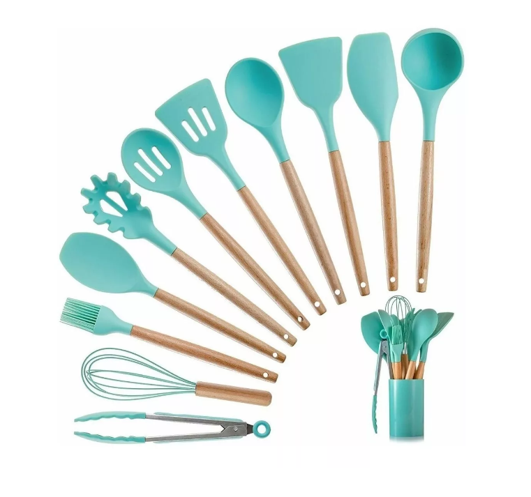 😍SET DE UTENSILIOS DE COCINA 12 PIEZAS EN SILICONA🍴