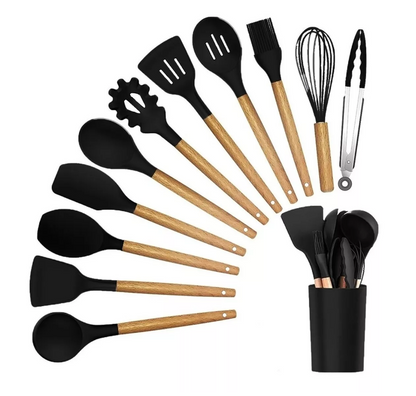 😍SET DE UTENSILIOS DE COCINA 12 PIEZAS EN SILICONA🍴