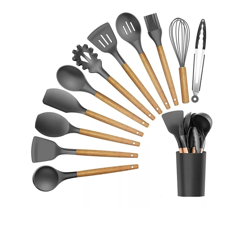 😍SET DE UTENSILIOS DE COCINA 12 PIEZAS EN SILICONA🍴