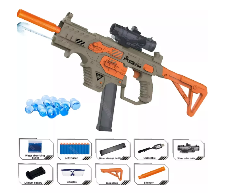 Pistola Hidrogel Dardos Agua Largo Alcance Recargable