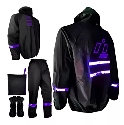 Impermeable Siliconado-liviano Para Motociclista 4 Piezas