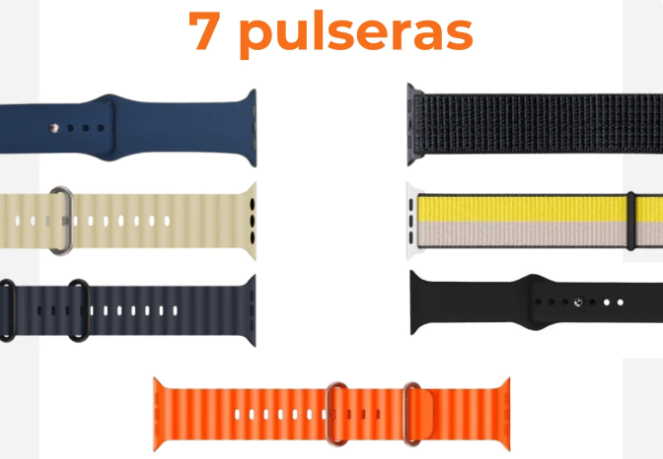 k6 Smartwatch Kit Con 7 Correas Serie 9 Ultra + Auriculares M10 Plus