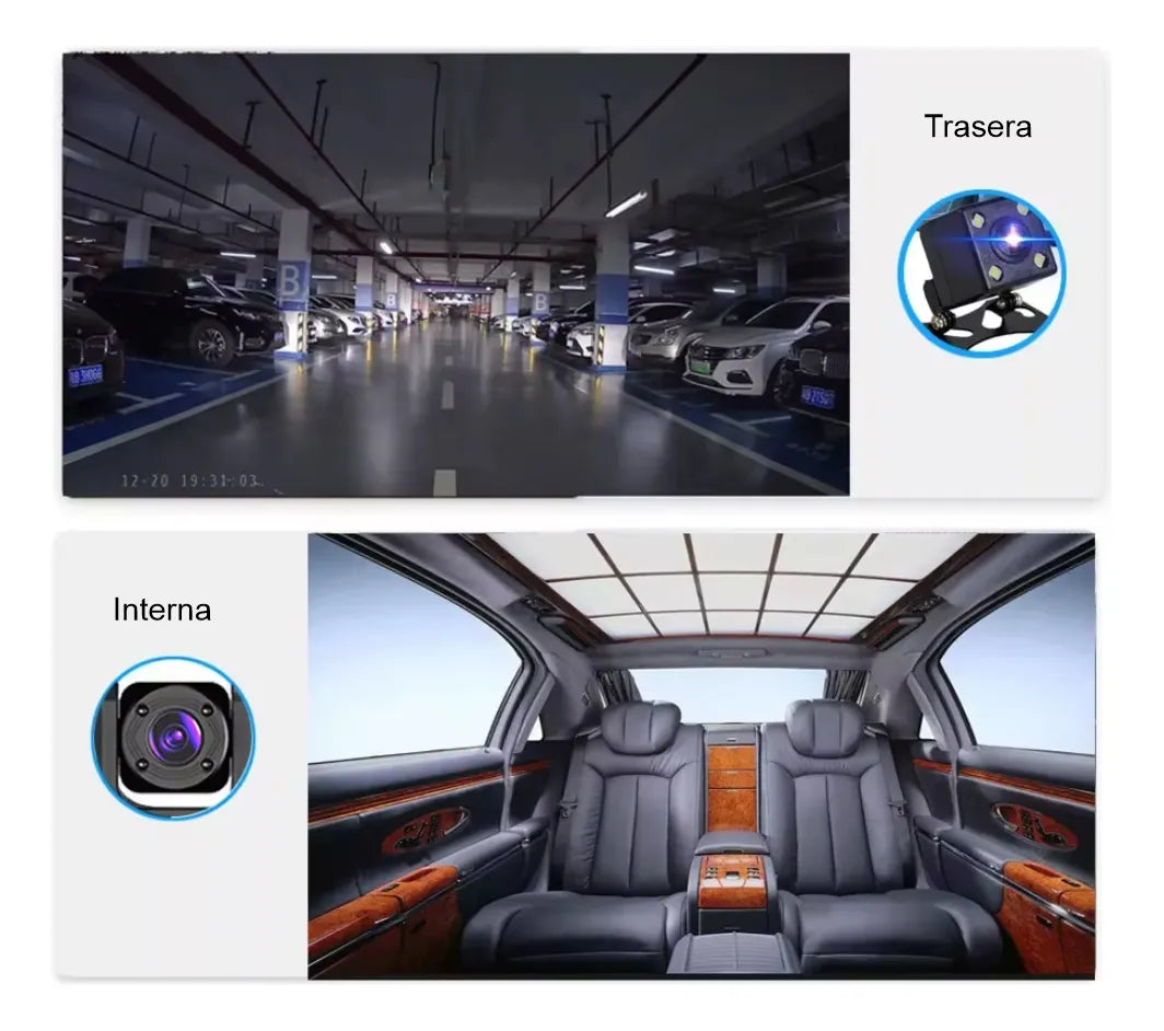 CÁMARA CARRO 1080P HD 3 LENTES DVR