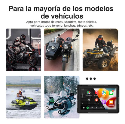 ESTÉREO PORTÁTIL PARA MOTO CON CARPLAY INALAMBRICO