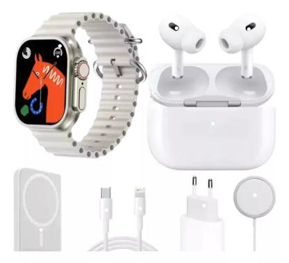 Combo XWM Todo En Uno - SmartWatch,  Bateria, Cargador Y Audifonos Para iPhone Mvp 135 Extreme Suit