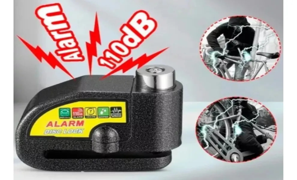 Candado-alarma Freno Disco Seguridad Para Motocicleta Y Bici