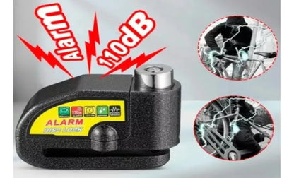 Candado-alarma Freno Disco Seguridad Para Motocicleta Y Bici