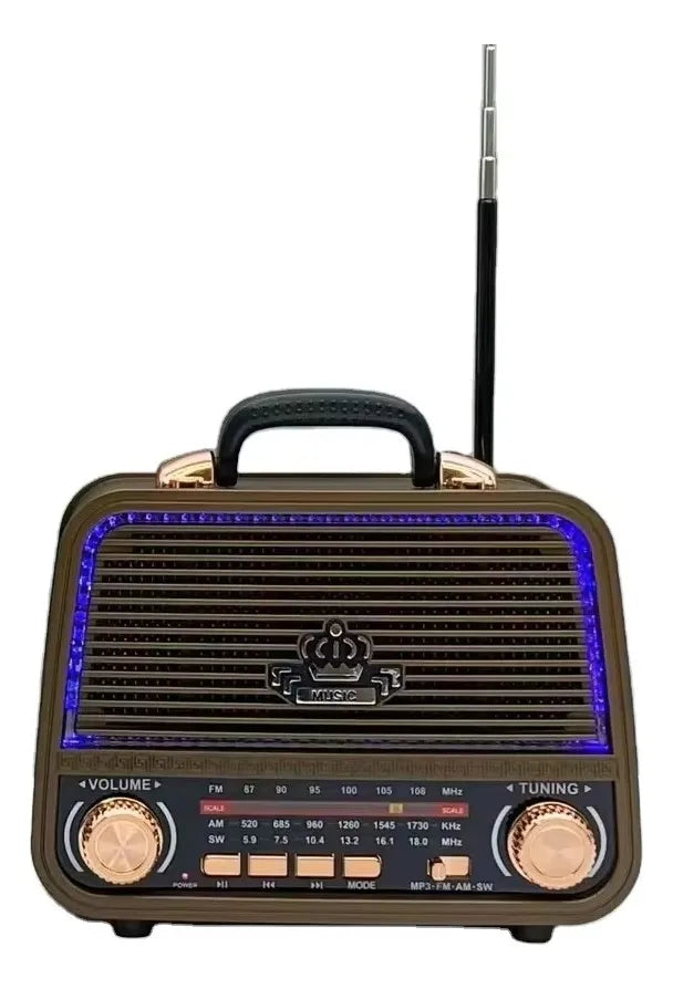 RADIO BLUETOOTH MP3 SD USB FM AM VINTAGE PORTATIL RECARGABLE