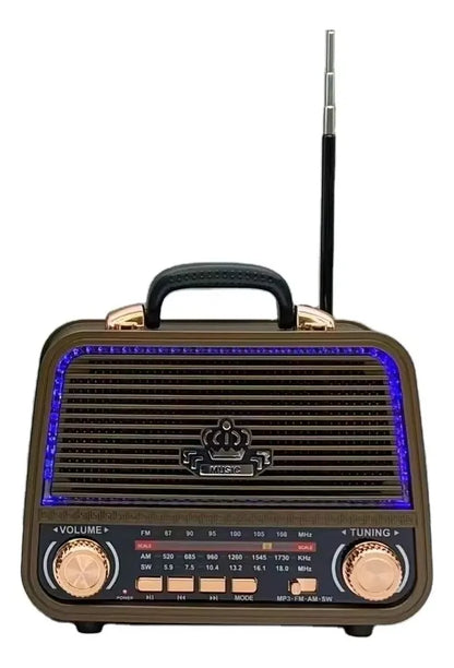 RADIO BLUETOOTH MP3 SD USB FM AM VINTAGE PORTATIL RECARGABLE