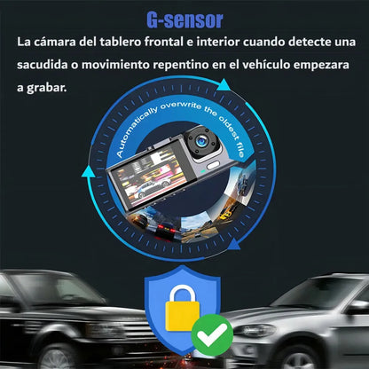 CÁMARA CARRO 1080P HD 3 LENTES DVR