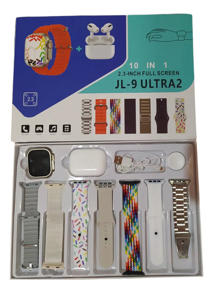 Combo Smartwatch Jl-9 Ultra 2 +audífonos 2 Gen +7 Pulsos