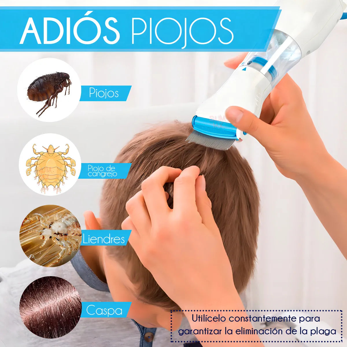 PEINE ELÉCTRICO ASPIRADORA QUITA PIOJOS🤯