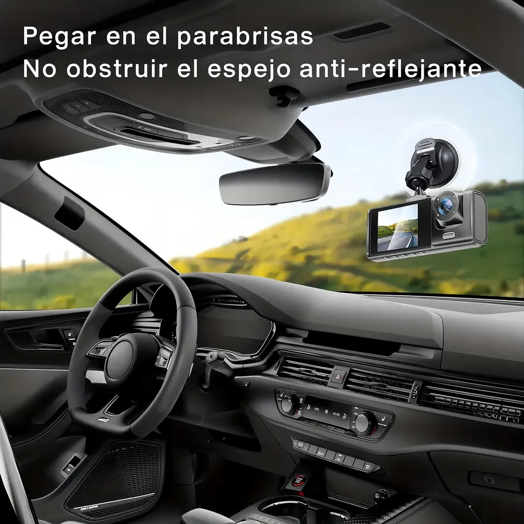 CÁMARA CARRO 1080P HD 3 LENTES DVR
