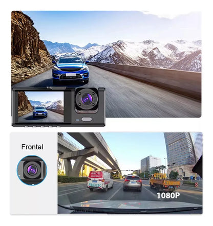 CÁMARA CARRO 1080P HD 3 LENTES DVR