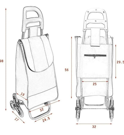 CARRO DE MERCADO PLEGABLE CON RUEDAS