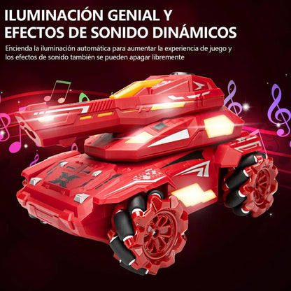 CARRO TANQUE A CONTROL REMOTO LANZA BOLITAS DE HIDROGEL TODO TERRENO 4X4