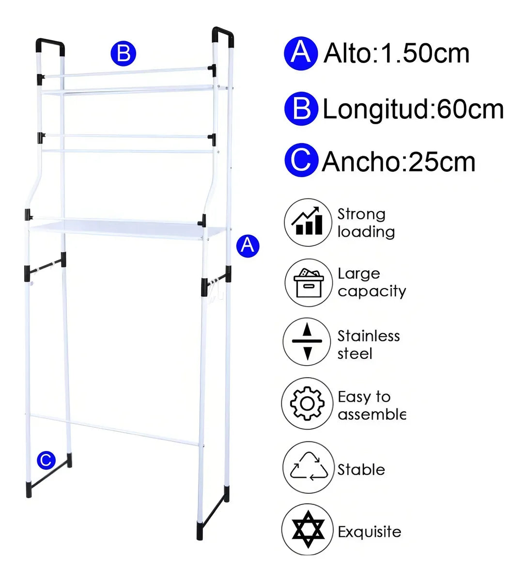 ESTANTE ORGANIZADOR ZONA LAVANDERIA 3 NIVELES