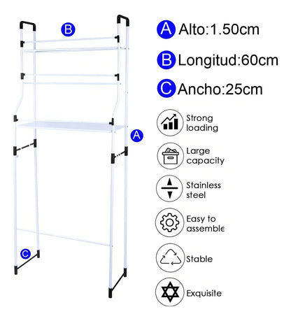 ESTANTE ORGANIZADOR ZONA LAVANDERIA 3 NIVELES