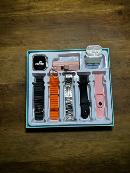 COMBO SMARTWATCH + POWERBANK+ AUDIFONOS  8 EN 1 RM23 😎