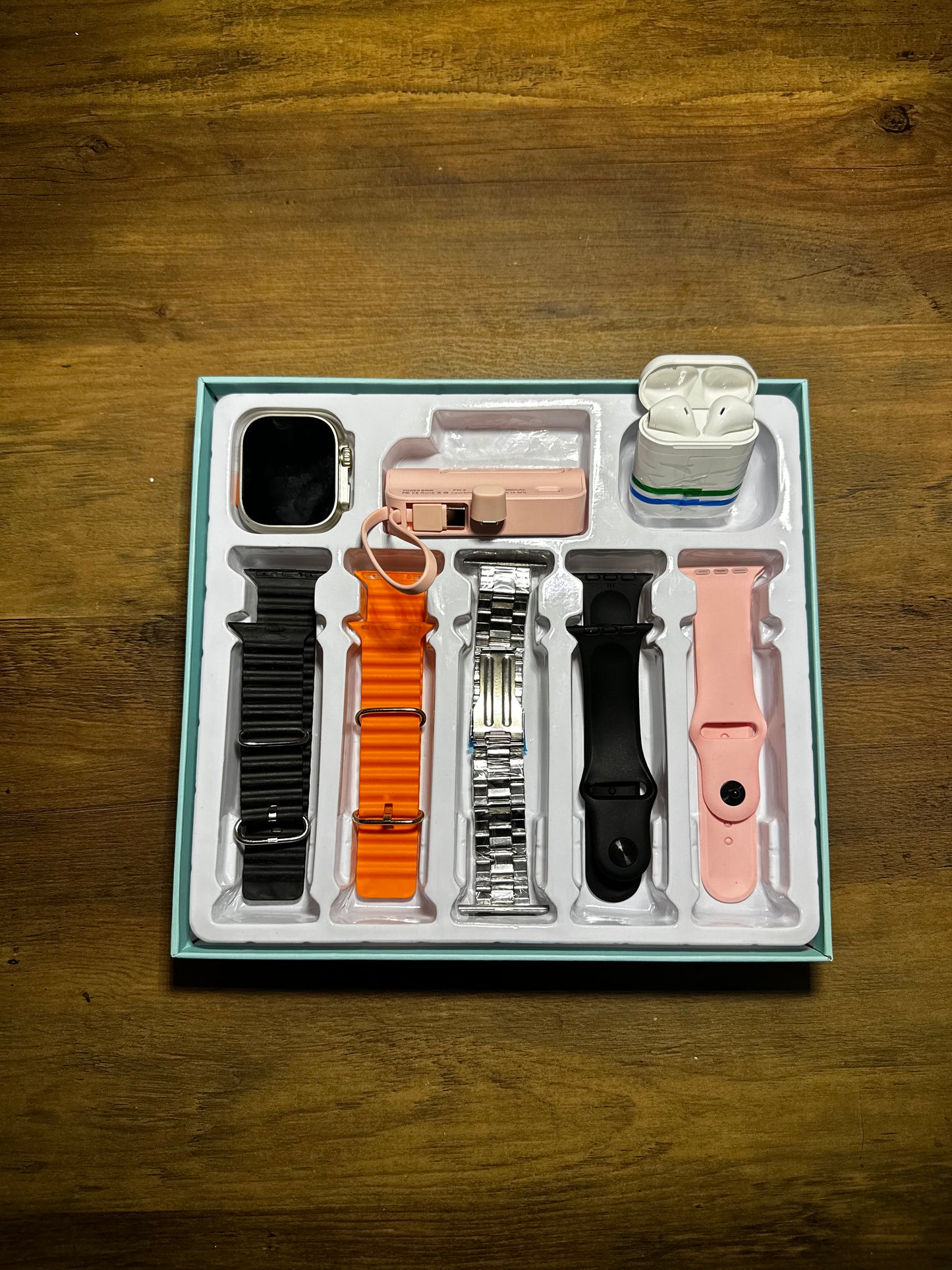 COMBO SMARTWATCH + POWERBANK+ AUDIFONOS  8 EN 1 RM23 😎