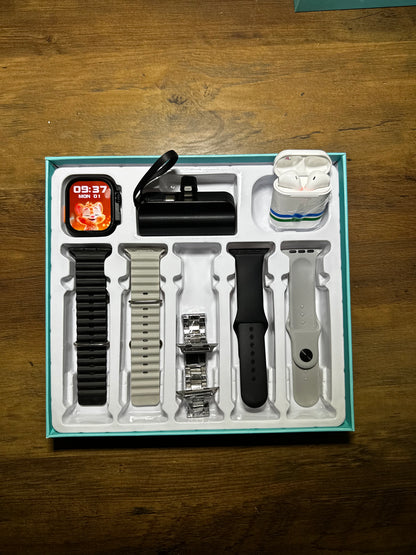 COMBO SMARTWATCH + POWERBANK+ AUDIFONOS  8 EN 1 RM23 😎