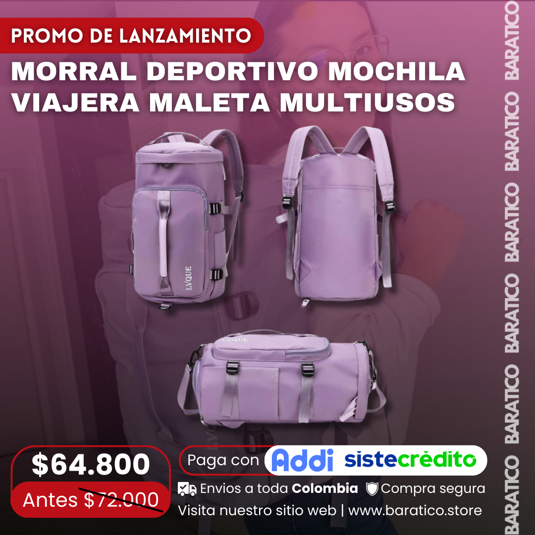 🟢🔥MORRAL DEPORTIVO/VIAJERA MULTIUSO VIRAL🧳