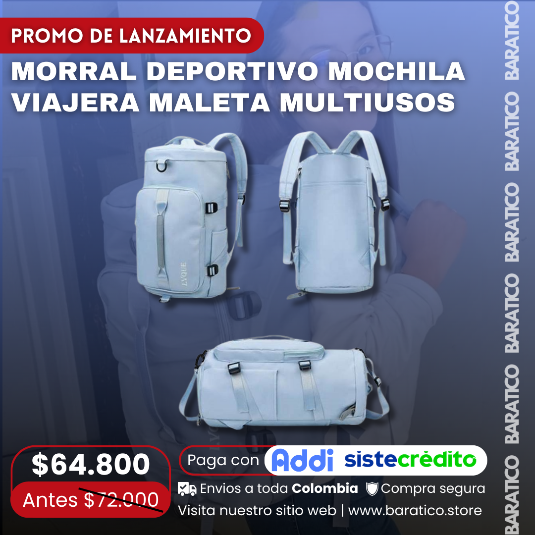 🟢🔥MORRAL DEPORTIVO/VIAJERA MULTIUSO VIRAL🧳