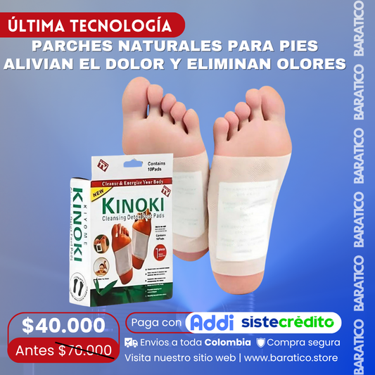 PARCHES DESINTOXICANTES NATURALES PARA PIES ALIVIAN EL DOLOR Y ELIMINAN OLORES