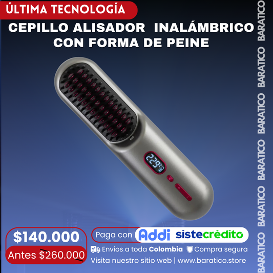 CEPILLO ALISADOR  INALÁMBRICO CON FORMA DE PEINE