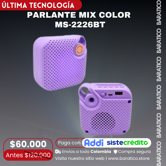 PARLANTE INALAMBRICO MIX COLOR MS-2226BT